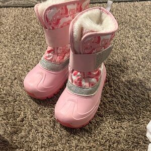 Cute Pink and Silver Winter Boots for Kids